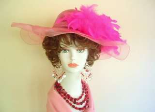 Hat, Hot Pink Dressy Derby Ascot, Kentucky Wear Hats KY  