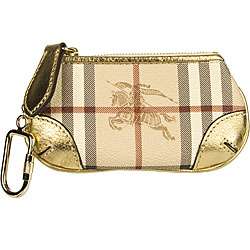 Burberry Haymarket Check Key Chain and Coin Holder  
