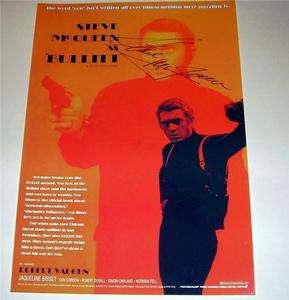 BULLITT PP SIGNED POSTER 12X8 STEVE McQUEEN bullet  