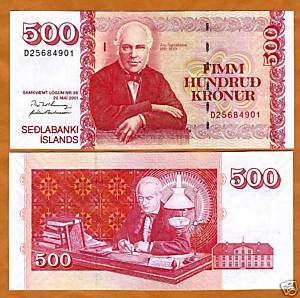 Iceland, 500 Kronur, 22 5 2001, P 58, UNC  New Sign.  