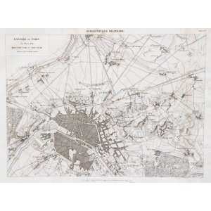 Rousseau Map of the Battle of Paris (1853) Office 