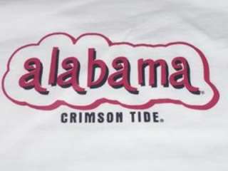 Girl University Alabama Crimson Tide White T  Shirt NWT  