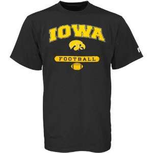  Russell Iowa Hawkeyes Black Football T shirt Sports 
