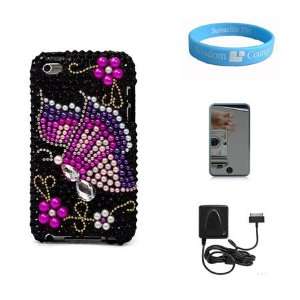 Colourful Protective Two Piece Front Back Black Rhinestone Cover Case 