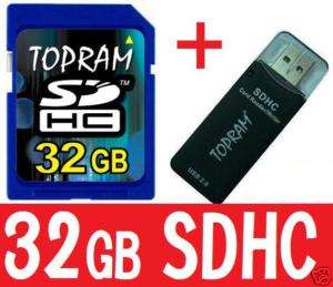 TOPRAM 32GB 32G SD SDHC Class 6 Fast SD Card +R3  