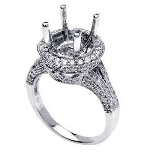  950 Platinum Semi Mount Diamond Engagement Ring (0.90ct 