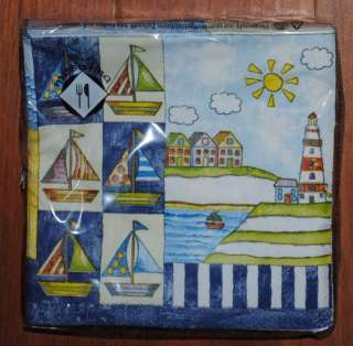   Napkins~Lighthouse~Sailboat~Sea~Nautical~Beach~Decoupage~Craft  