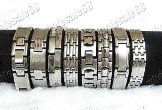 FREE wholesale lots 24PCS stainless steel mens CHARM bracelet FASHION 