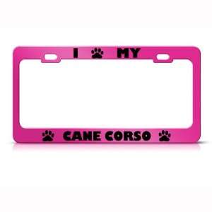Cane Corso Dog Pink Animal Metal license plate frame Tag Holder