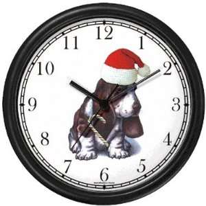  Basset Hound (Hush Puppy) in Santa Claus Hat   Christmas 