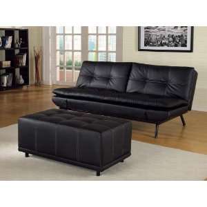    Sofa Bed in Black Bycast Leather   Coaster Co.
