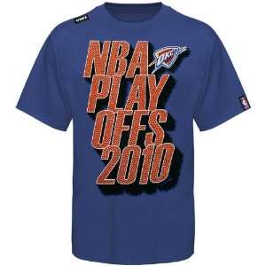  Oklahoma City Thunder Royal Blue Stacked Playoffs T shirt 