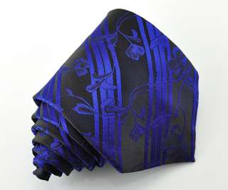   Jacquard Woven silk Mens Tie Stripes Necktie set Cufflinks blue 90