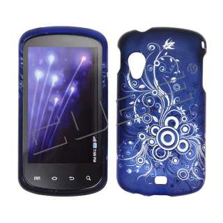   Samsung Stratosphere i405 Case Cover Swirl Leaves Blue Rubberized 078