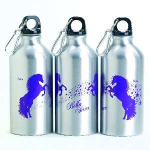 Bella Sara Water Bottle   Belle   Silver W/purple Imprint