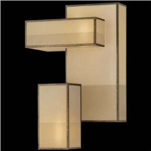   Lamps Perspectives Silver Two Light Wall Sconce in Muted Silver Leaf