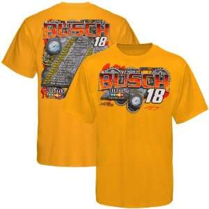   18 Kyle Busch Gold 2010 Sprint Cup Series T shirt