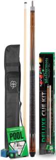   pool cue kit case new 5 piece kit includes pool book cue case chalk
