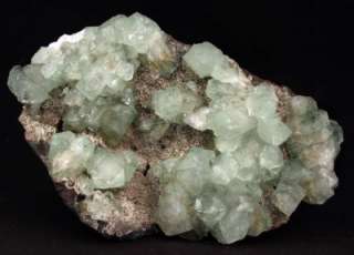 INCREDIBLE CLUSTER OF LIGHT GREEN APOPHYLLITE WITH STILBITE ON 