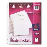 Avery Ring Binder Polypropylene Pockets, Letter, Clear 