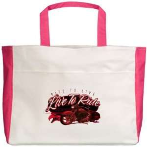  Beach Tote Fuchsia Live to Ride Ride to Live Everything 