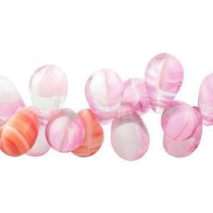   Pink & Orange 9x6mm Teardrop Czech Glass Beads Arts, Crafts & Sewing