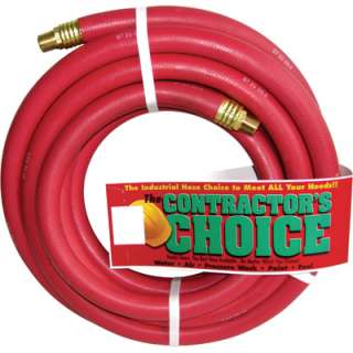 Indust Rubber Air Hose  25ft 1/2in NPT Fittings 300 PSI  