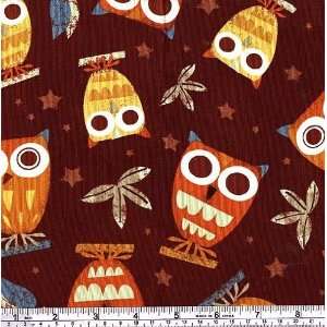  45 Wide On a Whim Owls Mocha Fabric By The Yard Arts 