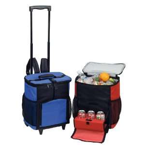  Rolling 48 Cans Beach Picnic with Tray on Wheels   Red 