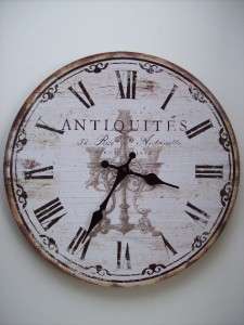 French Country Paris Shabby Cottage Chic 13 Quartz Wall Clock 