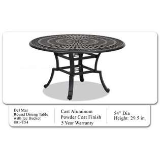 SW Del Mar Round Dining Table w/ Ice Bucket in Black Finish at  