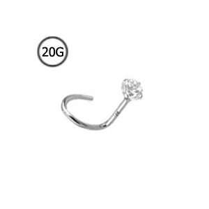   Nose Screw Ring 2mm Genuine Diamond G SI1 20G FREE Nose Ring Backing