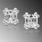 Diamond Me 1 Carat Asscher Diamond Stud Earrings in 14K White Gold