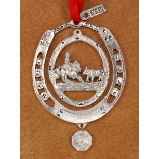   Designs 38W Cutting Horse Silver Pewter Western Ornament 
