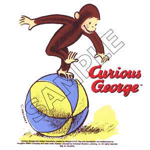 Curious George On Ball Edible Cake Topper Decor Image  