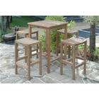   Square Bar Table + 2 New Montego Backless Bar Chairs by Anderson Teak