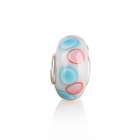   Pink Blue Dot Murano Glass Bead Pugster Pandora Biagi Troll Compatible