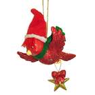 Kurt Adler Red Glitter Cardinal Bird With Star Christmas Ornament 