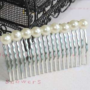   white pearl barrette claw clip pin hair comb hair accessories  