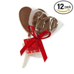 Chocolate Heart Lollipops(12 pc)  Grocery & Gourmet Food