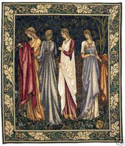 34x28 CAMELOT LADIES Medieval Art Tapestry Wall Hanging  