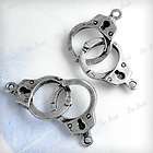 15 Antique Silver Plated Handcuffs Fashion Links Connectors 17.5x12 