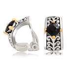 Bling Jewelry Onyx Color Black Crystal Bali Style Vines Two Tone Clip 