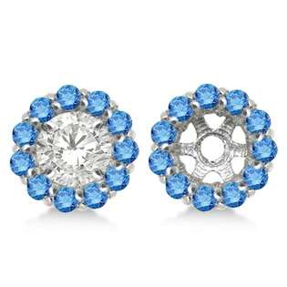 Allurez Fancy Blue Diamond Earring Jackets 14k White Gold (1.00ct) at 