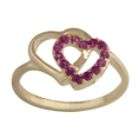 Lab Created Ruby Ring Gold over Brass