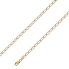   Two Tone Gold Open Link Chain Necklace 3mm (7/64 in.)   16 in