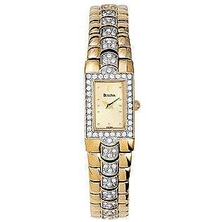 Ladies Gold Tone Dress Watch  Bulova Jewelry Watches Ladies 