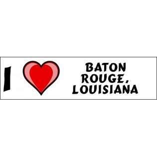   Love Baton Rouge, Louisiana Bumper Sticker (3x12) 