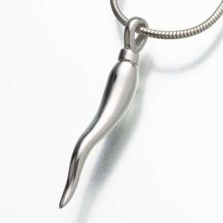 Italian Horn Sterling Silver Cremation Jewelry   