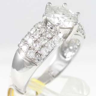   Moissanite Pave Engagement Ring 3 carat total weight 14K White Gold